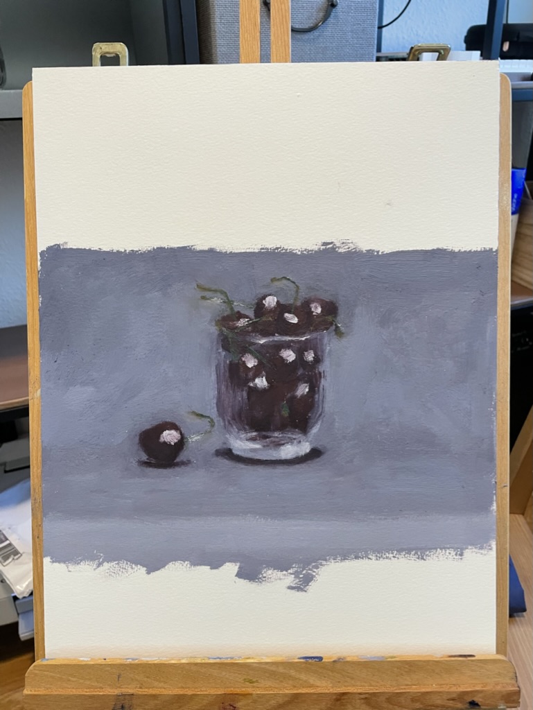 Study of glass of cherries